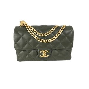 Chanel Pillow Crush Olive Green Khaki Bag (SMALL)